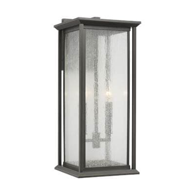 Generation Lighting Audley Large Lantern Antique Bronze Distressed Seeded Glass by Generation Lighting
