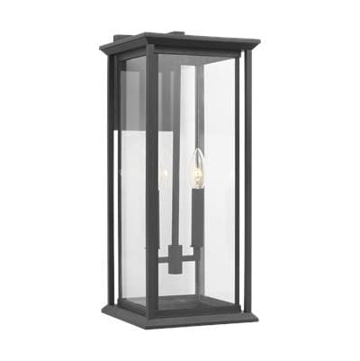 Generation Lighting Audley Large Lantern Textured Black Clear Glass