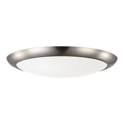Generation Lighting Hugger Light Kit in with Matte White Glass Brushed Steel Bulbs Included -...