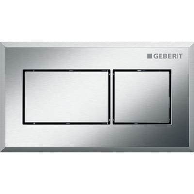 Geberit Actuator for Remote Flush Actuation, Square Design, Pneumatic: Chrom / Brushed - Brushed...