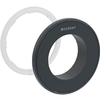 Geberit Collar for Type 10 Remote Flush Actuator, Round, Concealed Actuator: Black / Matt - Matte...