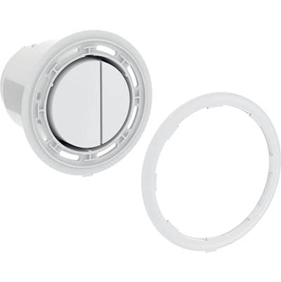 Geberit Actuator for Type 10 Remote Flush Actuation, Pneumatic, Round, for Dual Flush: White Alpine