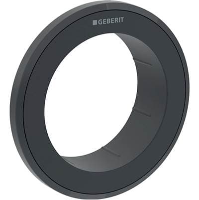 Geberit Collar for Type 10 Remote Flush Actuator, Round, Furniture Actuator: Black / Matt - Matte...