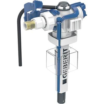 Geberit Type 383 Fill Valve, Lateral Water Supply Connection, 3/8'', Nipple Made of Brass