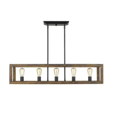 Golden Lighting Sutton 5-light Island Light in Matte Black - Matteblack