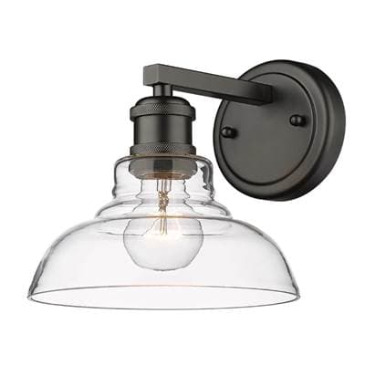 Golden Lighting Yep By Golden Lighting Carver 1-light Vanity in Matte Black and Clear Glass -...
