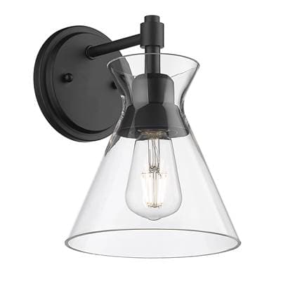Golden Lighting Malta 1-light Wall Sconce in Matte Black - Matteblack by Golden Lighting