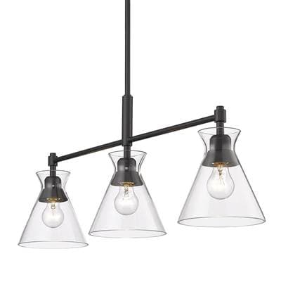Golden Lighting Malta 3-light Island Light in Matte Black - Matteblack by Golden Lighting