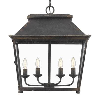 Golden Lighting Abingdon 4-light Pendant - Antique Black Iron