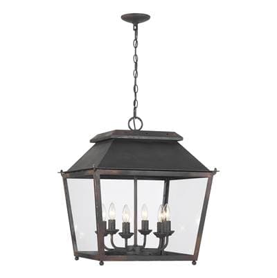 Golden Lighting Abingdon 6-light Pendant - Antique Black Iron