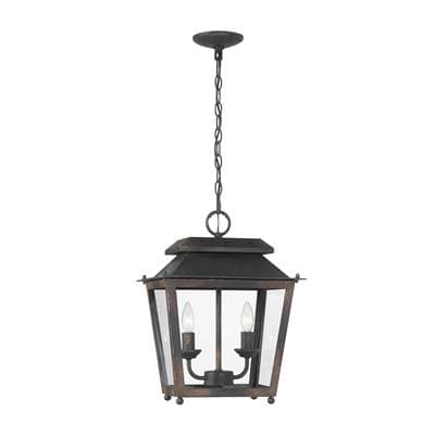 Golden Lighting Abingdon 2-light Pendant - Antique Black Iron