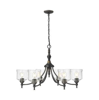 Golden Lighting Keating 6-light Chandelier - Antique Black Iron