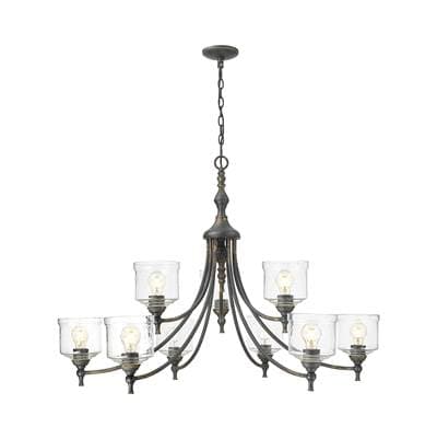 Golden Lighting Keating 9-light Chandelier - Antique Black Iron