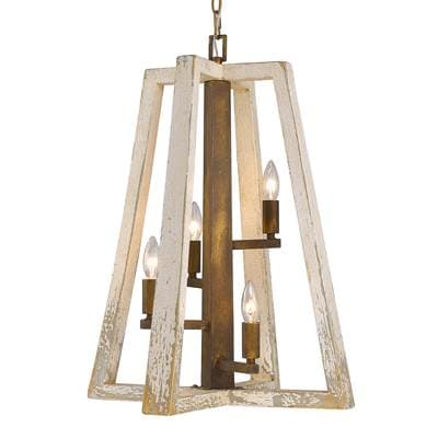 Golden Lighting Wry Lighting Pilar 4-light Pendant - Burnished Chestnut