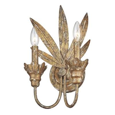 Golden Lighting Lillianne 2-light Wall Sconce - Heirloom Gold