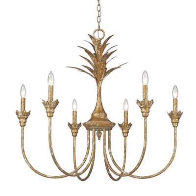 Golden Lighting Lillianne 6-light Chandelier - Heirloom Gold by Golden Lighting