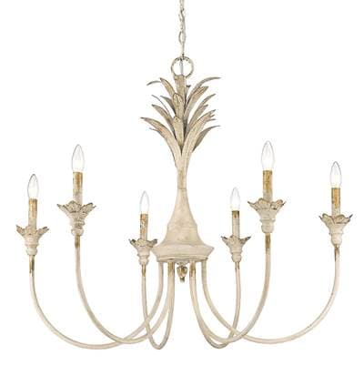 Golden Lighting Lillianne 6-light Chandelier - Antique Ivory by Golden Lighting
