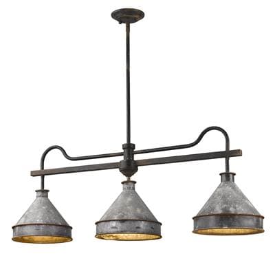 Golden Lighting Wry Lighting Jasper 3-light Island Light - Antique Black Iron