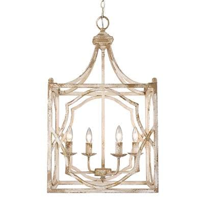 Golden Lighting Wry Lighting Laurent 4-light Pendant - Antique Ivory
