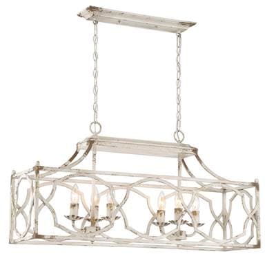 Golden Lighting Wry Lighting Laurent 6-light Island Light - Antique Ivory by Golden Lighting