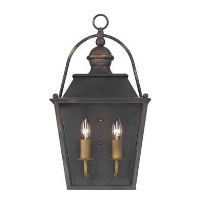 Golden Lighting Christoff 2-light Wall Sconce - Antique Black Iron by Golden Lighting