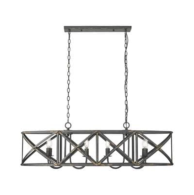 Golden Lighting Alcott 8-light Island Light - Antique Black Iron by Golden Lighting