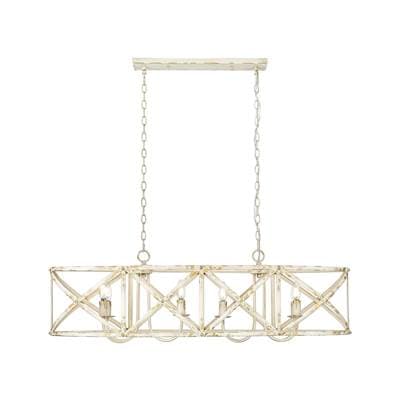 Golden Lighting Alcott 8-light Island Light - Antique Ivory