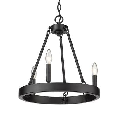 Golden Lighting Alastair 3-light Chandelier in Matte Black - Matteblack