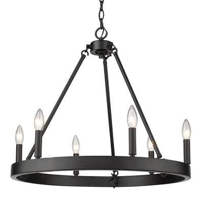 Golden Lighting Alastair 6-light Chandelier in Matte Black - Matteblack by Golden Lighting
