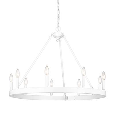 Golden Lighting Alastair 9-light Chandelier - Matte White