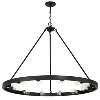 Golden Lighting Castile 12-Light Chandelier in Matte Black - Matteblack by Golden Lighting