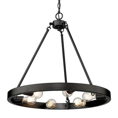 Golden Lighting Castile 6-light Chandelier in Matte Black - Matteblack by Golden Lighting