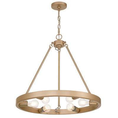 Golden Lighting Castile 6-Light Chandelier in Matte Black - French Gold by Golden Lighting