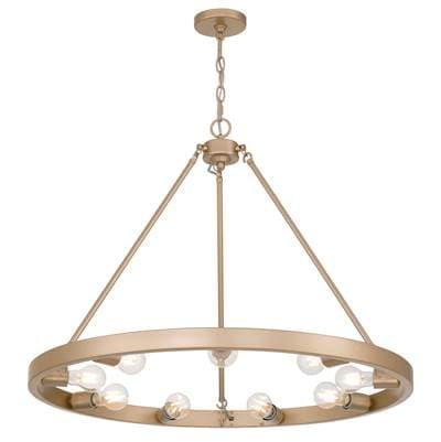 Golden Lighting Castile 9-Light Chandelier in Matte - French Gold by Golden Lighting