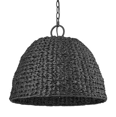Golden Lighting Rue 3-light Outdoor Pendant in Natural Black - Naturalblack