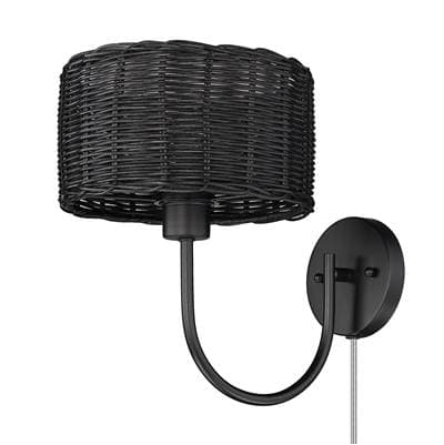 Golden Lighting Erma 1-light Wall Sconce in Matte Black - Matteblack by Golden Lighting