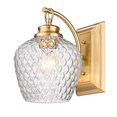 Golden Lighting Adeline 1-light Wall Sconce - Modern Brushed Gold by Golden Lighting
