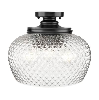 Golden Lighting Adeline 3-light Semi-flush Mount in Matte Black - Matteblack