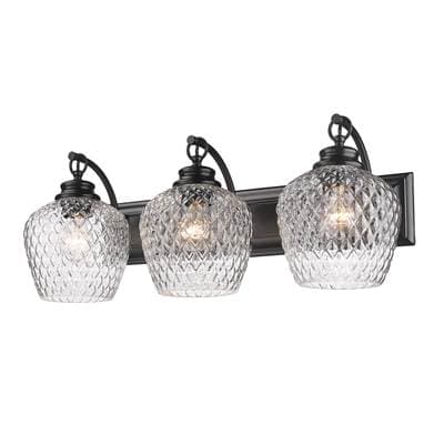 Golden Lighting Adeline 3-light Vanity in Matte Black - Matteblack by Golden Lighting