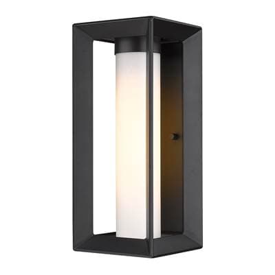 Golden Lighting Smyth 1-light Outdoor Wall in Natural Black and Opal Glass - Naturalblack by Golden Lighting