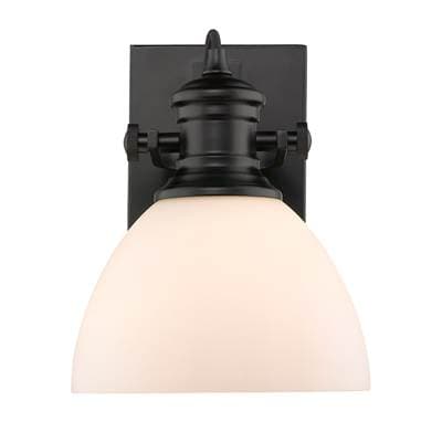 Golden Lighting Yep By Golden Lighting Hines 1-light Vanity in Matte Black and Opal Glass -...