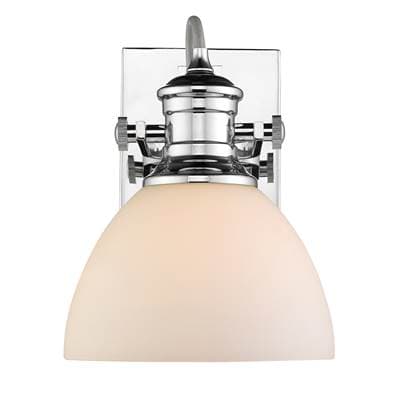 Golden Lighting Yep By Golden Lighting Hines 1-light Vanity in Chrome and Opal Glass
