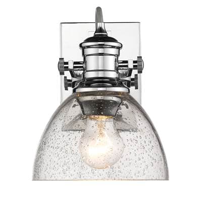 Golden Lighting Yep By Golden Lighting Hines 1-light Vanity in Chrome and Seeded Glass