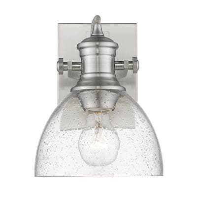 Golden Lighting Yep By Golden Lighting Hines 1-light Vanity in Pewter and Seeded Glass
