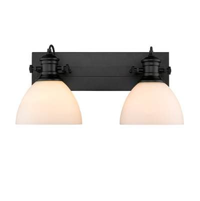 Golden Lighting Yep By Golden Lighting Hines 2-light Vanity in Matte Black and Opal Glass -...