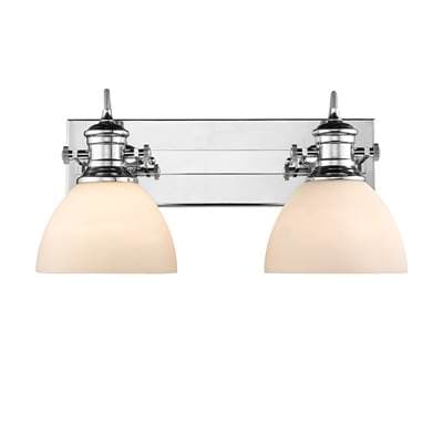 Golden Lighting Yep By Golden Lighting Hines 2-light Vanity in Chrome and Opal Glass by Golden Lighting
