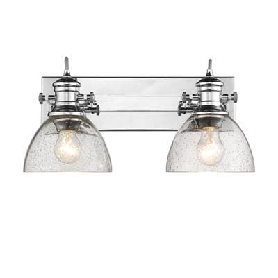 Golden Lighting Yep By Golden Lighting Hines 2-light Vanity in Chrome and Seeded Glass