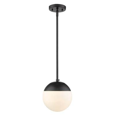 Golden Lighting Dixon 1-light Pendant in Matte Black and Opal Glass - Matteblack by Golden Lighting