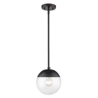 Golden Lighting Dixon 1-light Pendant in Matte Black and Clear Glass - Matteblack