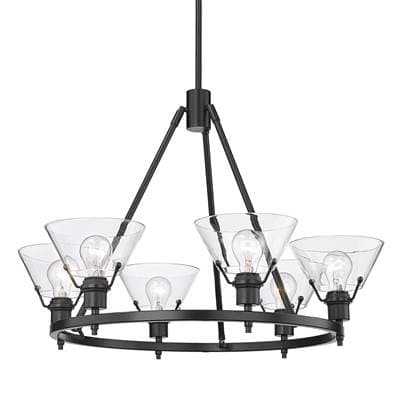 Golden Lighting Yep By Golden Lighting Orwell 6-light Chandelier in Matte Black and Clear Glass -...